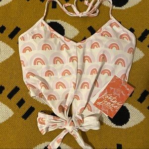 XS Kortni Jeane Rainbow Tied-up Top